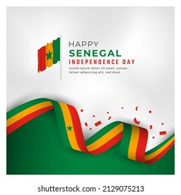 Happy Senegal Independence Day April 4th Celebration Vector Design Illustration. Template for Poster, Banner, Advertising, Greeting Card or Print Design Element