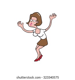 Happy senior business woman cartoon