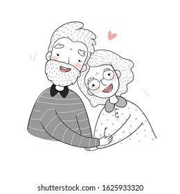 Happy senior couple. Grandmother and grandfather