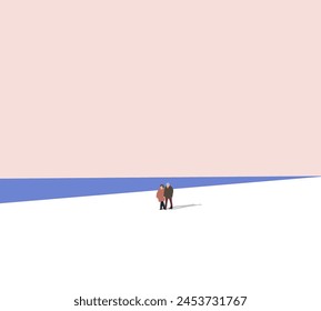 Happy senior couple walking and relaxing at the beach in winter. Retirement, healthy lifestyle concept. Happiness or loving together for romance or love