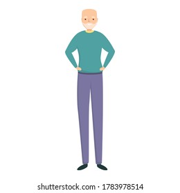 Happy senior man icon. Cartoon of happy senior man vector icon for web design isolated on white background