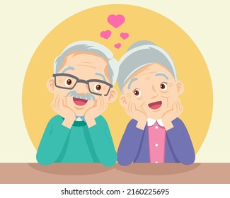 Happy senior people lifestyle concept. Smiling aged mature couple relaxing with love