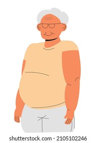 Happy senior vector. OK sign, super symbol. Good luck, good mind, smiling old man.