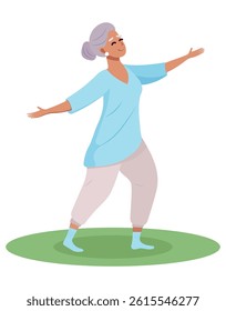 Happy Senior Woman Doing Exercise