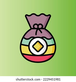 Happy Seollal Korean new year icon pattern
