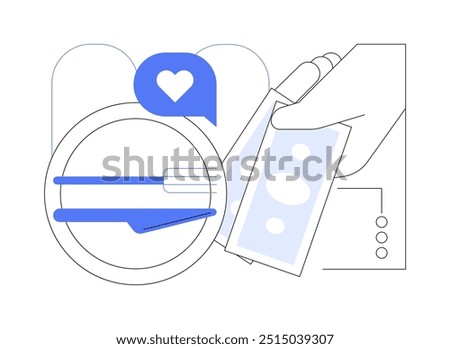 Happy with service isolated cartoon vector illustrations. Happy client leaving tips in restaurant, horeca business, professional waiters reward, satisfied with service vector cartoon.