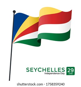 Happy Seychelles Independence Day 29 June Flag Vector Banner