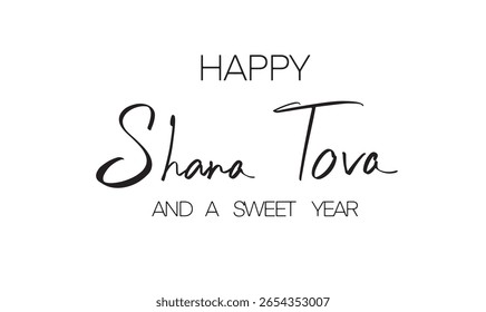 Feliz Shana Tova e um doce ano texto fonte caligrafia mão escrita alfabetização escrita cor preta feliz Shana Tova e um ano doce nacional de Israel país feliz Shana Tova e um ano doce judaísmo 