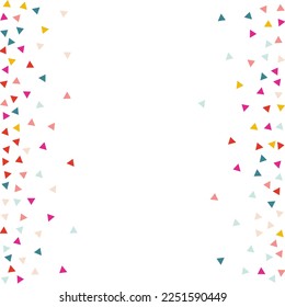 Happy Shapes Carnaval Vector White Background. Festive Confetti Design. Decoration Triangle Postcard. Color Geometric Top Background.