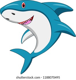 Happy Shark Cartoon Stock Vector (Royalty Free) 1188070495