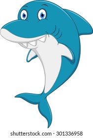 Happy shark cartoon 