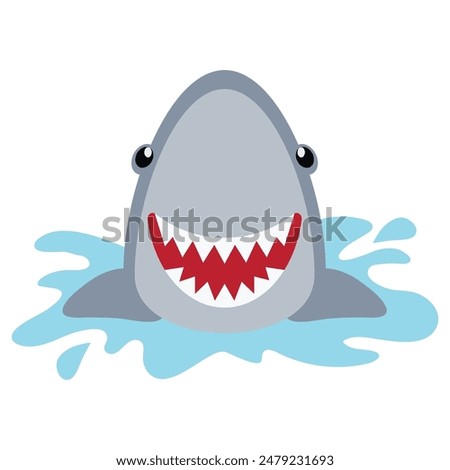 Happy shark vector cartoon illustration