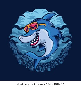 Happy Shark Vector illustration artwork