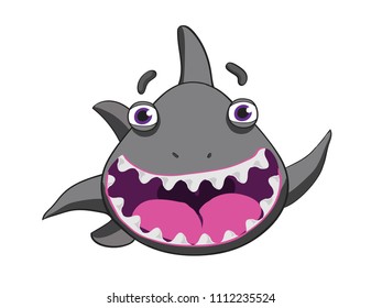 Happy shark with a wave