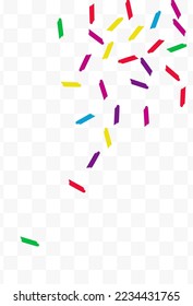 Happy Shavings Invitation Vector Transparent Background. Carnival Dust Design. Effect Brush Backdrop. Color Confetti Decoration Background.