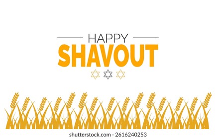 Happy Shavuot Jewish holiday design. Perfect for banners, posters, greeting cards, and social media. Includes colorful illustration and elegant typography for a joyful and professional look