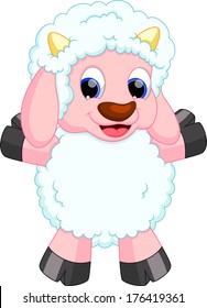 Happy sheep cartoon