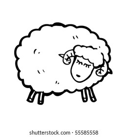 caricatura de ovelha feliz
