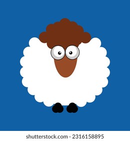 Happy sheep circular illustration vector