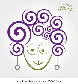 happy sheep head
