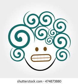 happy sheep on the white background