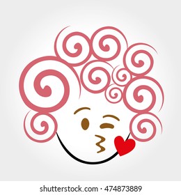 happy sheep on the white background