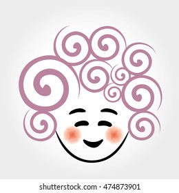 happy sheep on the white background