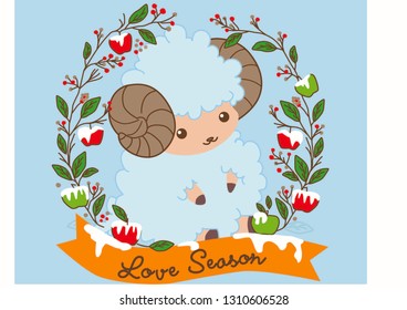 Happy sheep in Winter