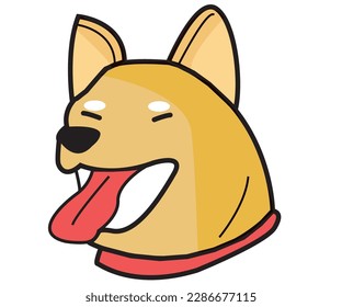 vector de dibujos animados feliz shiba inu 