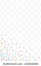 Happy Shine Carnival Vector Transparent Background. Flying Stars Invitation. Celebrate Circle and Star Wallpaper. Color Dot Invitation Backdrop.