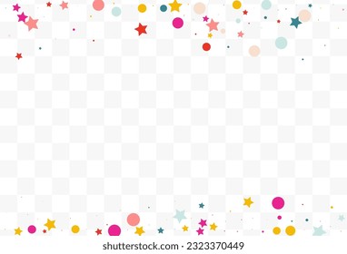 Happy Shine Christmas Vector Transparent Background. Decoration Constellation Banner. Celebrate Dot Postcard. Rainbow Confetti Festival Wallpaper.