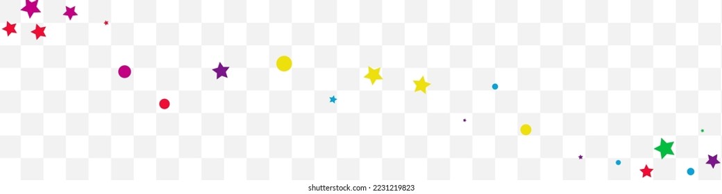 Happy Shine Festive Vector Transparent Panoramic Background. Carnaval Splash Invitation. Decoration Stars Card. Rainbow Dust Christmas Texture.