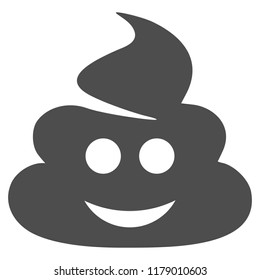 Happy shit vector icon. Style is flat graphic gray symbol.