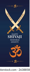 Happy Shivaji Maharaj Jayanti Vector Banner Set - Maratha King Tribute Illustrations with Flag and Swords