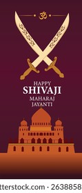 Happy Shivaji Maharaj Jayanti Vector Banner Set - Maratha King Tribute Illustrations with Flag and Swords