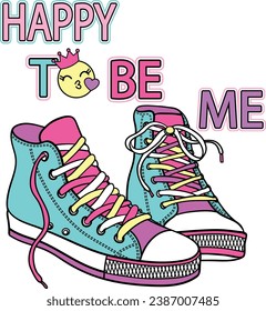 happy shoes graphic tees for girl design