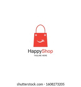 Happy Shop logo design template