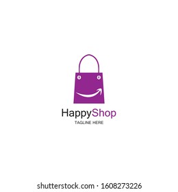 Happy Shop logo design template