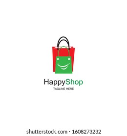 Happy Shop logo design template
