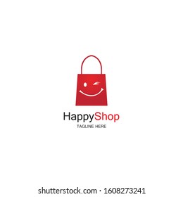 Happy Shop logo design template