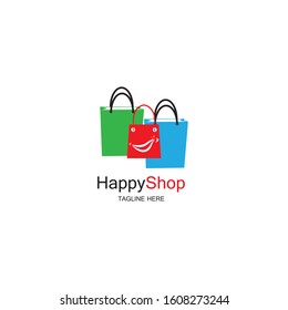 Happy Shop logo design template