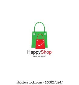 Happy Shop logo design template