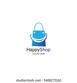 Happy Shop logo design template