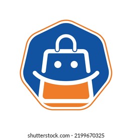 Happy Shop logo designs, Fun Store logo template vector illustration.
