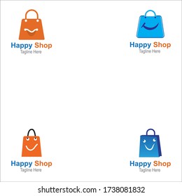 Happy Shop Logo Template Design Vector