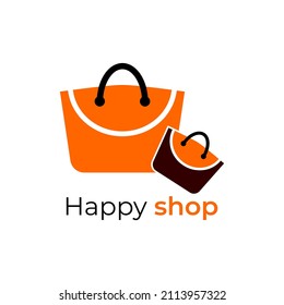 Plantilla de diseños de logotipos para tiendas en línea. Diseño de la ilustración del icono del vector del logotipo de compras. Icono de bolsa de compras para el logotipo de negocios de tienda en línea. Ilustración vectorial del logotipo de la tienda en línea