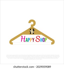 Happy Shop Vector Logo Design Illustration für Sie Cloth Business