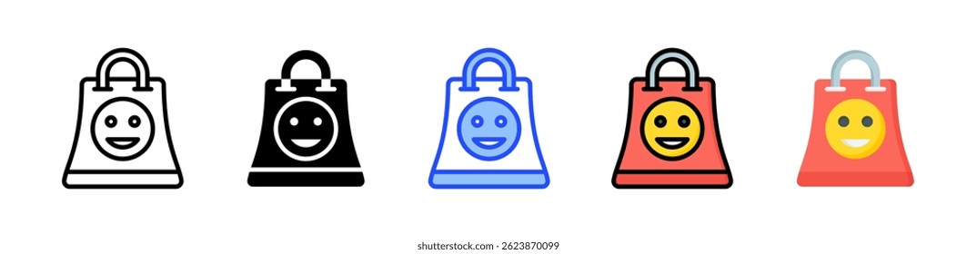 Happy Shopper Icon Collection With Multiple Styles