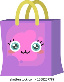 Happy shopping bag ,illustration,vector on white background