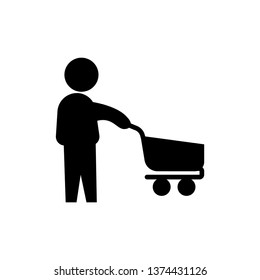 Happy shopping icon- Vector happy shopping full editable icon for website or mobile apps.
